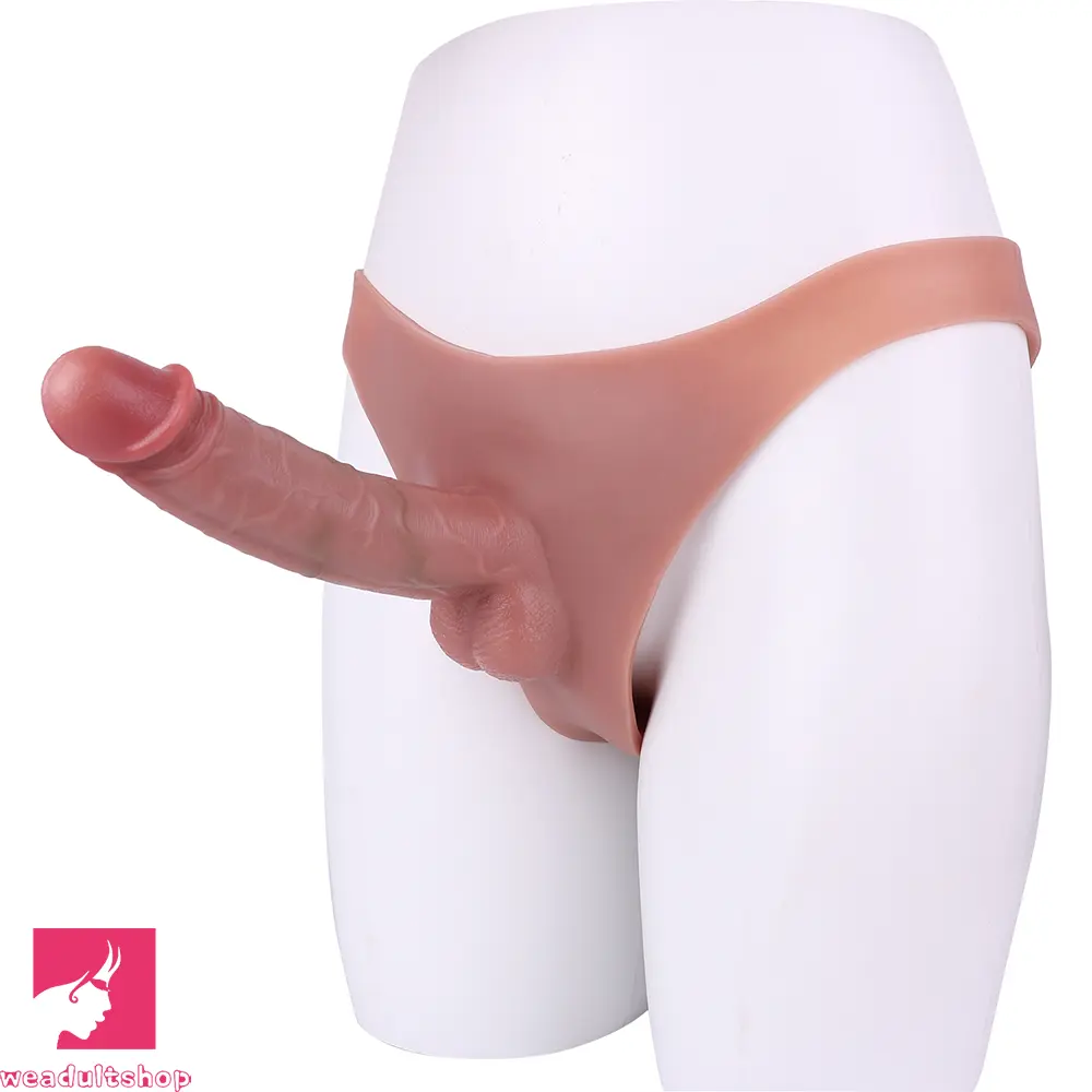 7.48in Wear Hollow Realistic Dildo Pants Silicone Cock Sleeve For Cock