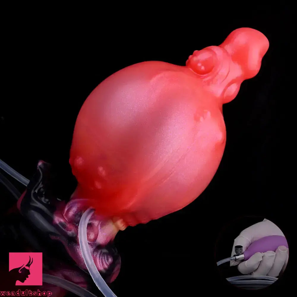 5.91in Odd Knot Spiked Silicone Soft Inflatable Spraying Squirting Real Dildo