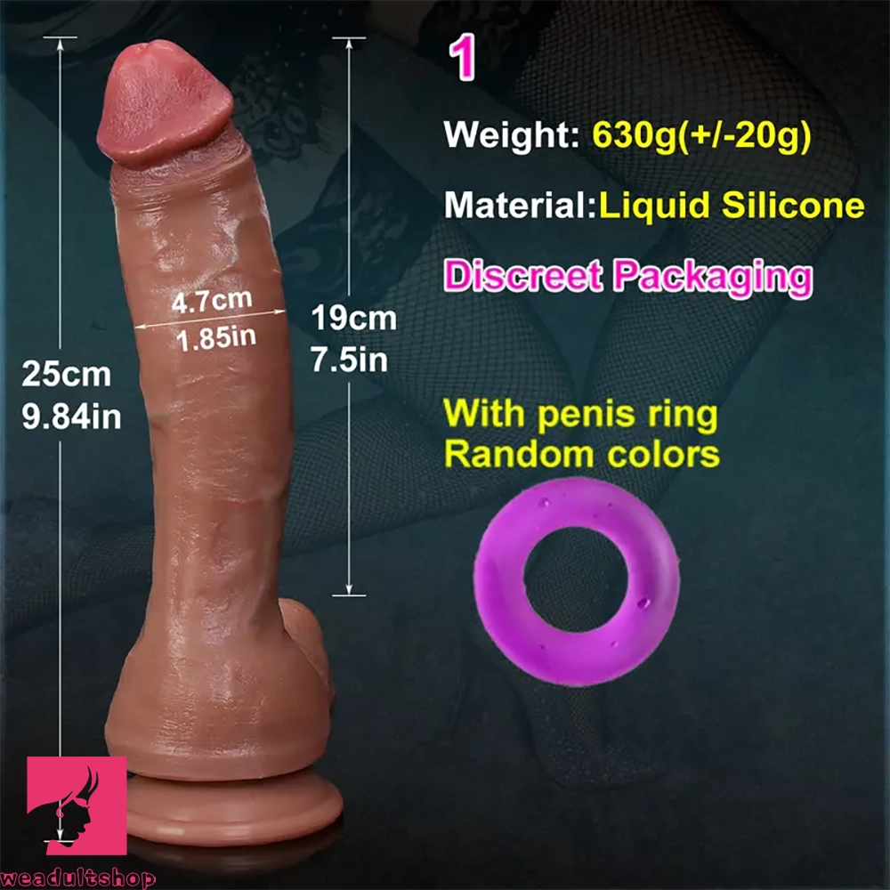 7.5in 8.46in 9.84in Lifelike Double Layer Silicone Dildo Anal Prostate Toy
