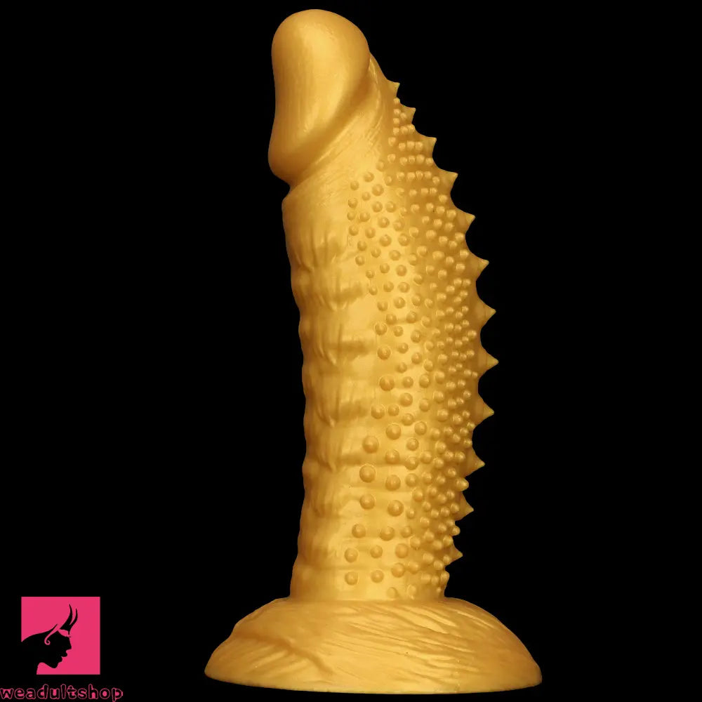 .48in 9.05in 10.62in 12.59in 14.17in Golden Soft Wolf-tooth Spiked Dildo
