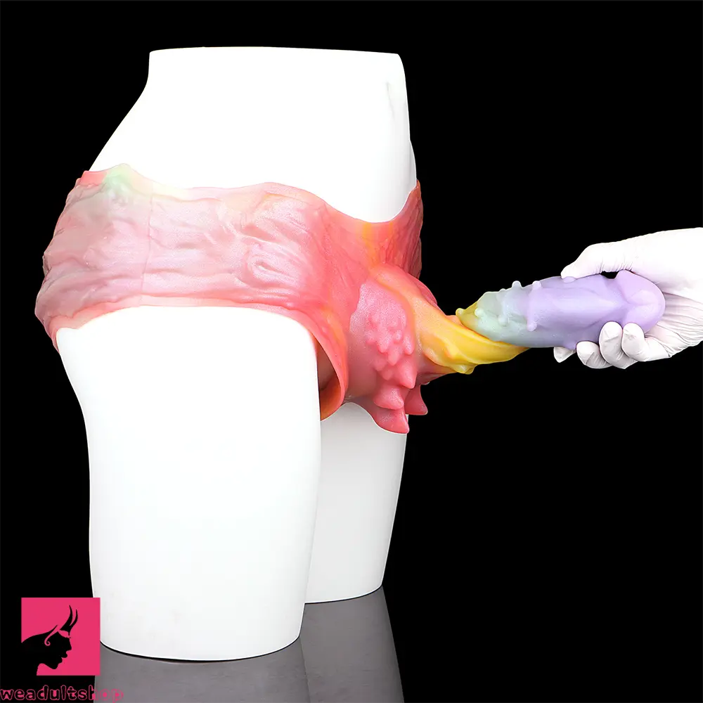 9.37in Spiked Odd Monster Strap on Dildo Silicone Soft Hollow Cock Dildo