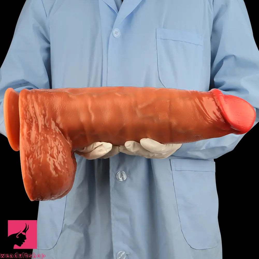 16.14in Extra Large Long Penis Liquid Silicone Dual Hardness Soft Dildo