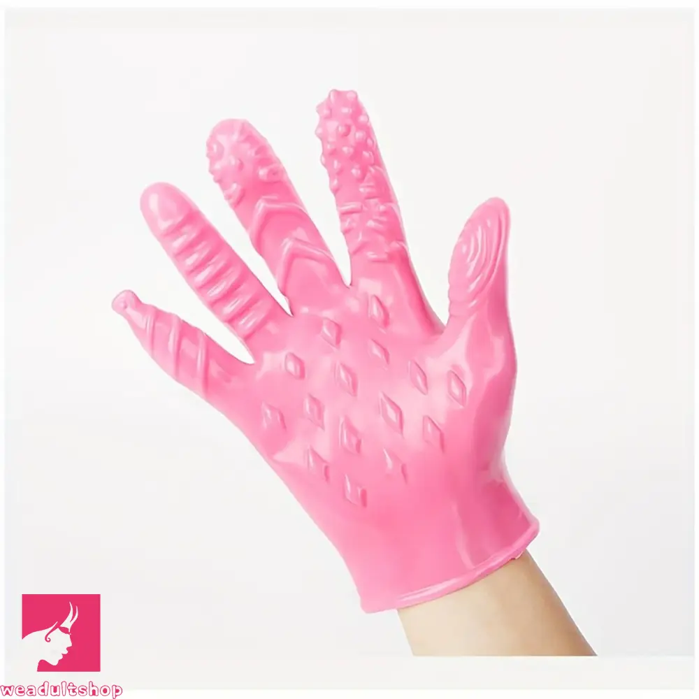8.3in Finger Spiked Dildo Glove For Manual Massage Stimulating Clit Toy