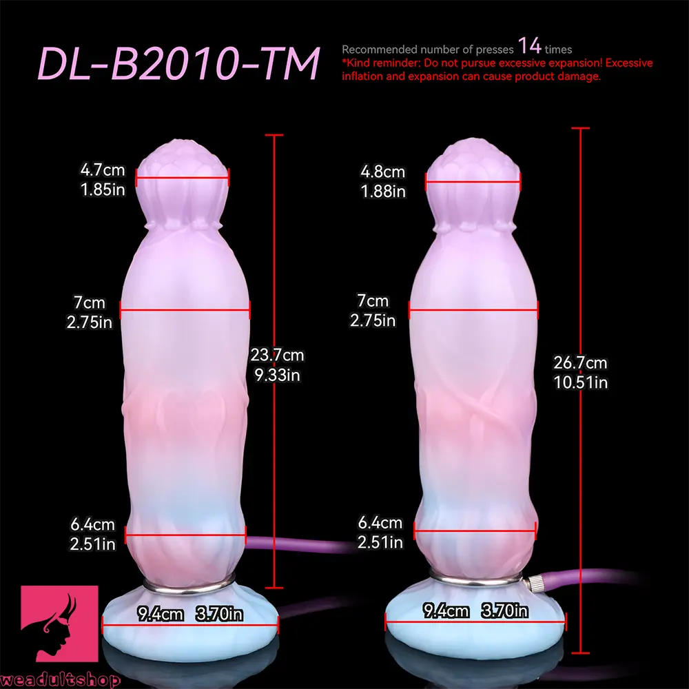8.11in Inflatable Silicone Soft Dildo Squeeze Water Female Male Cock Toy