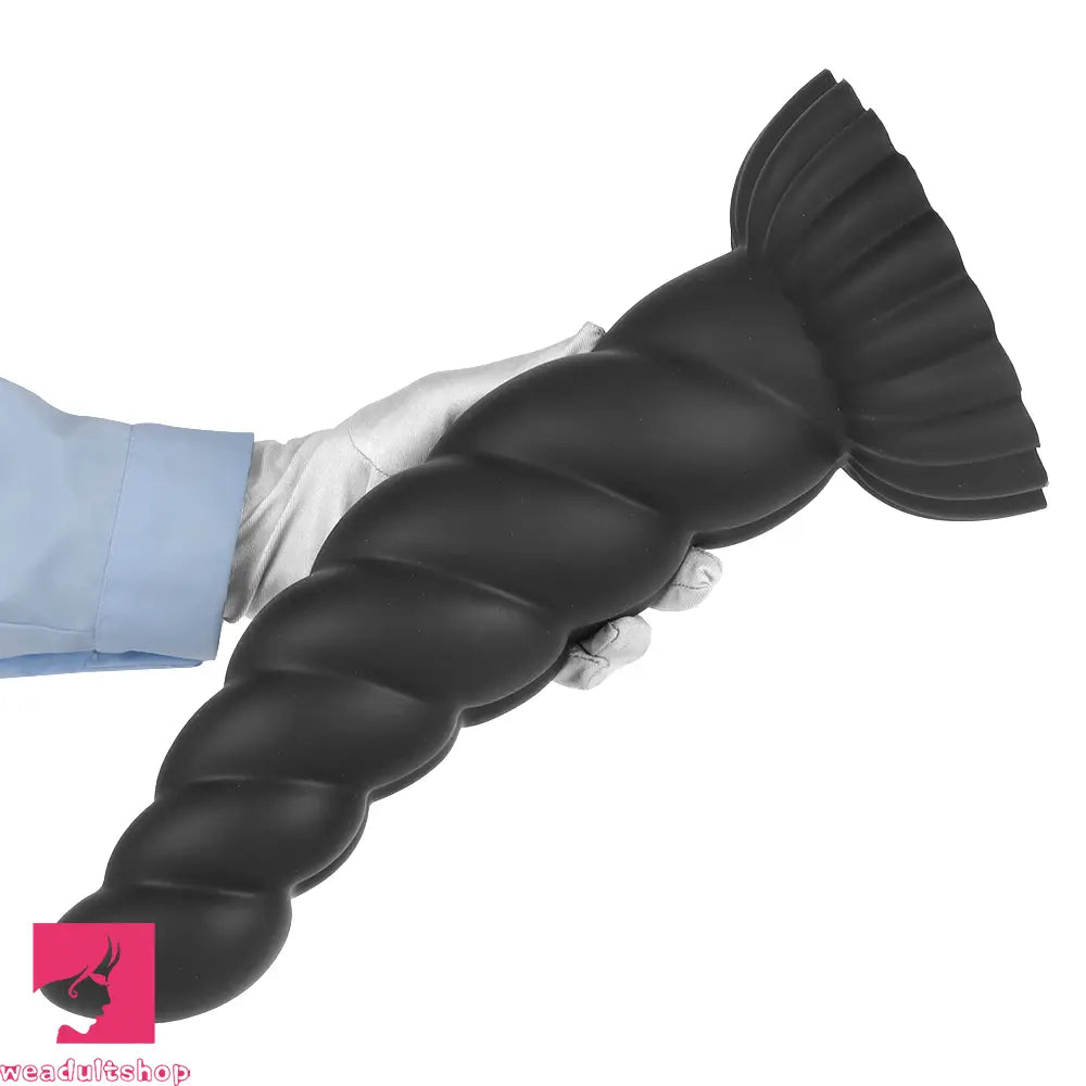 14.76in Silicone Black Extra Large Thick Anal Plug Dildo For Masturbation