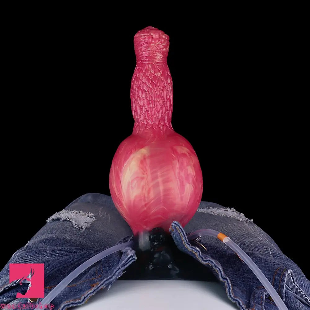 8.54in Fantasy Knotted Silicone Soft Big Dildo Ejaculating Penis Cock Toy