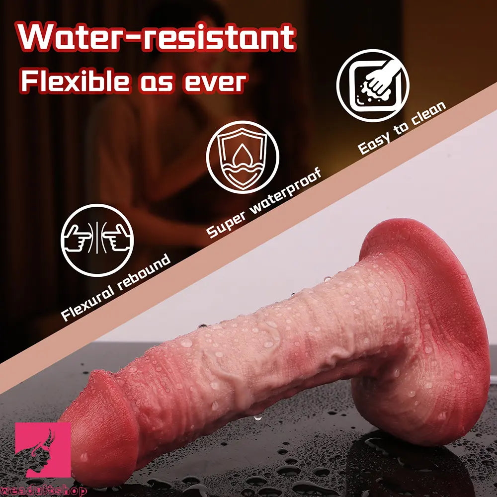 7.2in Liquid Silicone Double Layer Real Cock Cumming Dildo For Ejacluting