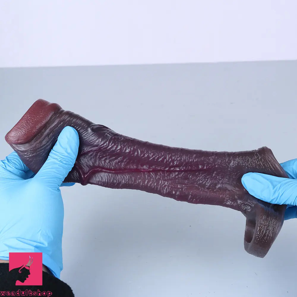 6.89in Platinum Silicone Real Feeling Dildo Sleeve Stretchy Penis Sleeve Ring