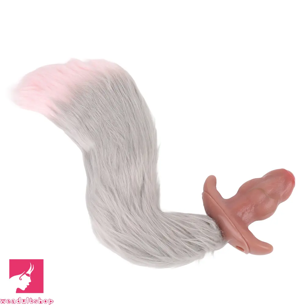 5.24in Male Penis 10 Frequency Vibration Role Play Dildo Cock Tail Butt Plug