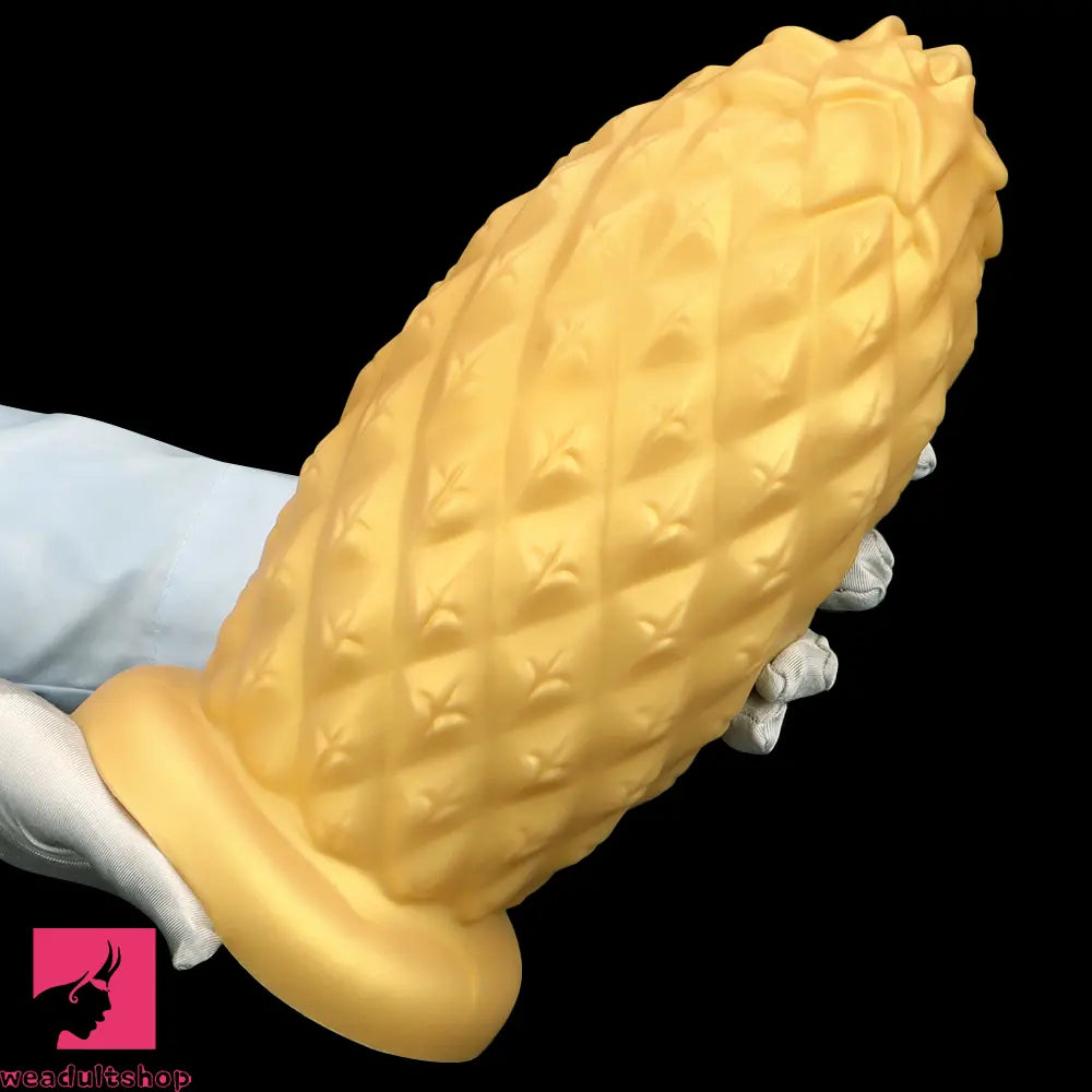 8.26in 10.03in 11.81in Gold Silicone Pineapple Giant Cock Anal Plug Dildo