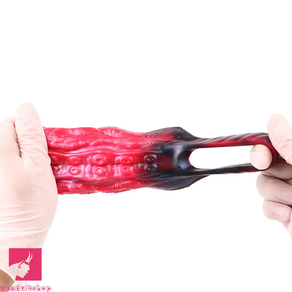 5.19in Octopus Soft Hollow Dildo Built-in keel Vibration Remote Penis Sleeve