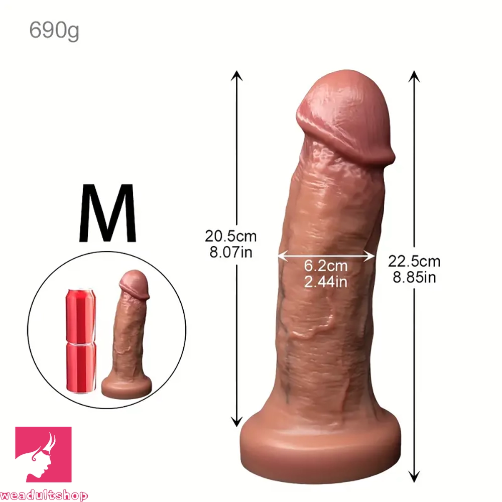 7.08in 8.85in 11.02in 12.79in Thick Soft Big Double Layer Silicone Clit Dildo