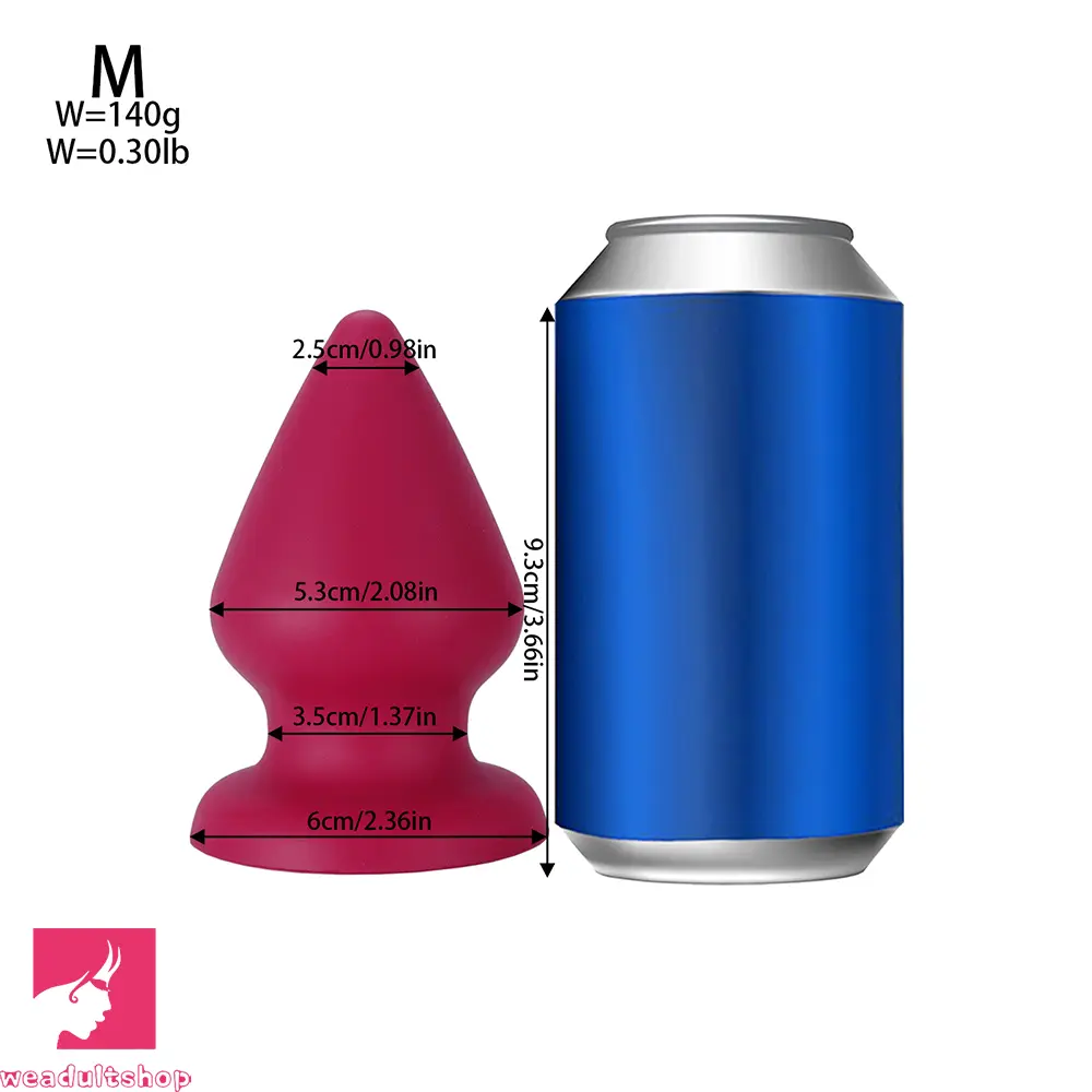 2.87in 3.66in 4.33in 5.51in 6.29in 7.28in Conical Round Pointed Anal Plug Dildo