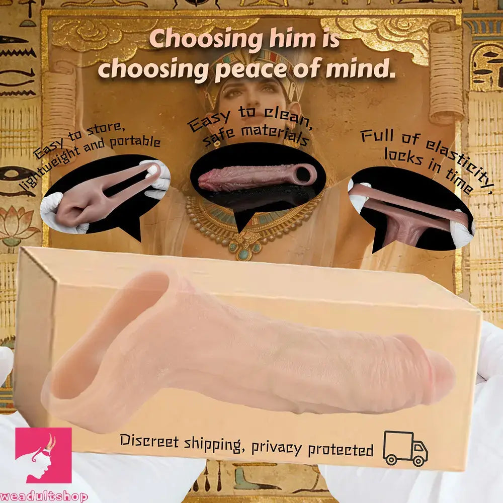6.29in Realistic Silicone Soft Cock Sleeve Dildo For Anal Orgasm Masturbation