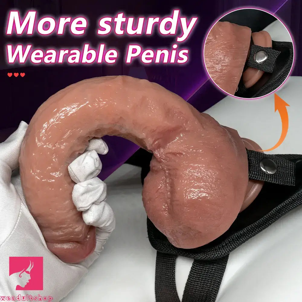 9.25in Uncut Realistic Strap on Dildo For Couples Intimate Companion