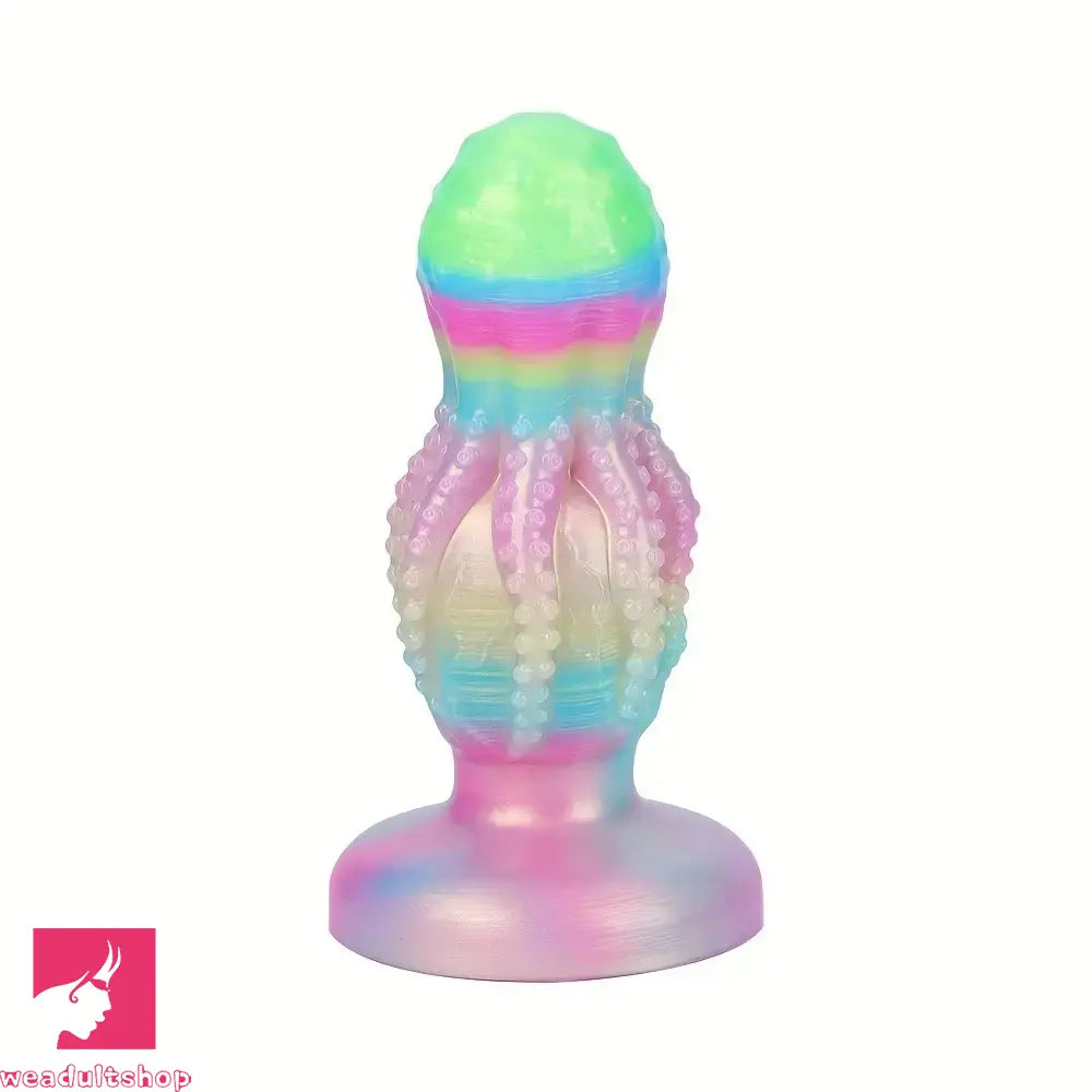 4.8in 5.7in 6.81in 7.87in 8.97in 10.39in Octopus Skull Silicone Luminous Dildo