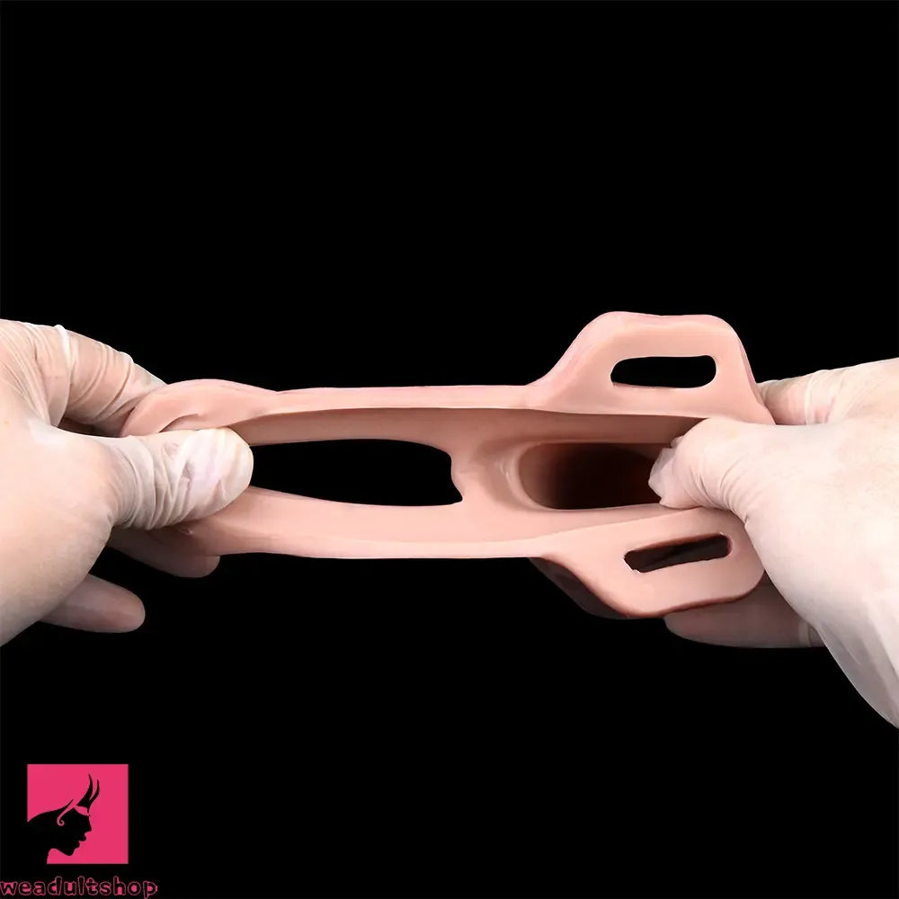 6.1in Lifelike Silicone Soft Strap on Penis Extender Cock Sleeve Dildo Cock