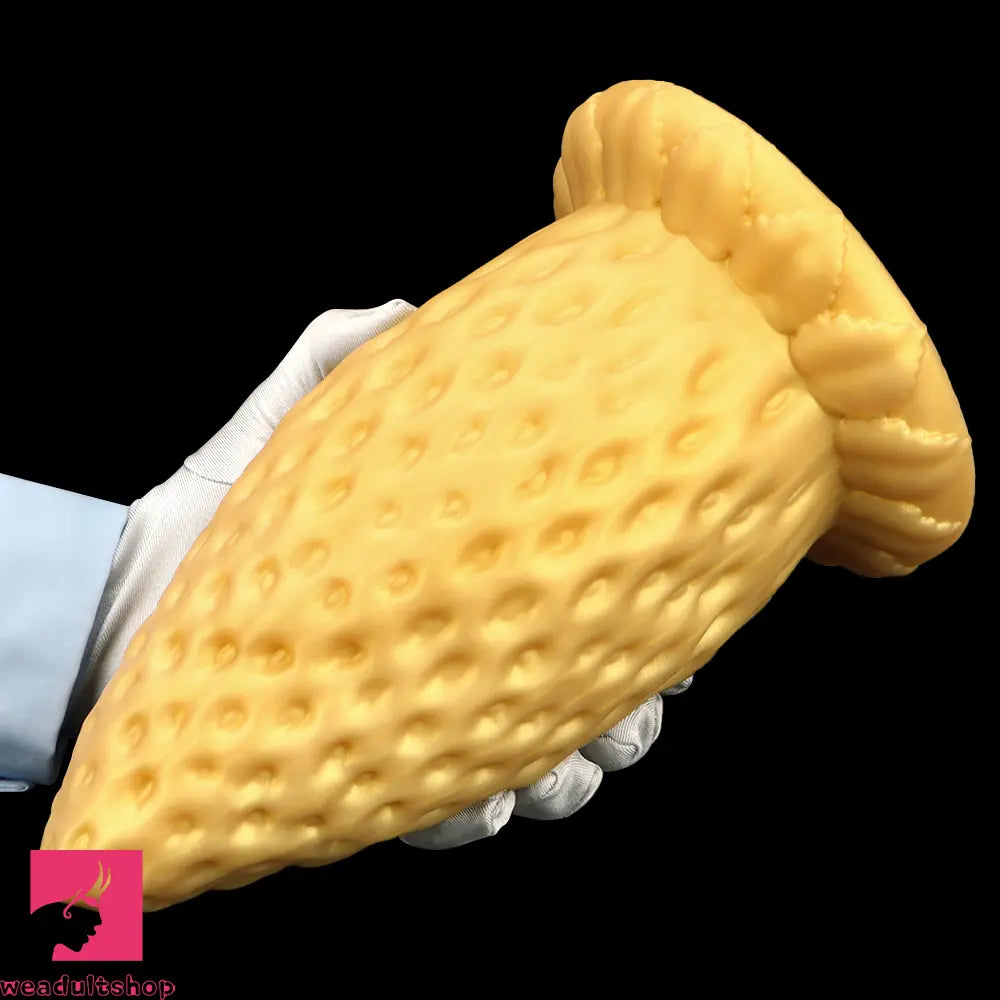 5.9in 8.07in 9.84in Gold Silicone Thick Strawberry Penis Anal Plug Dildo