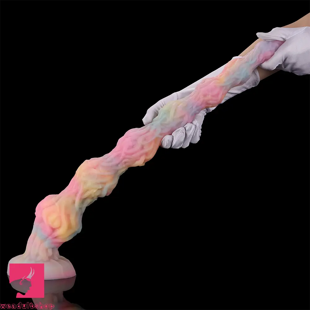 17.32in 21.25in 25.19in Luminous Pull Beads Silicone Dildo Butt Plug Rare Cock