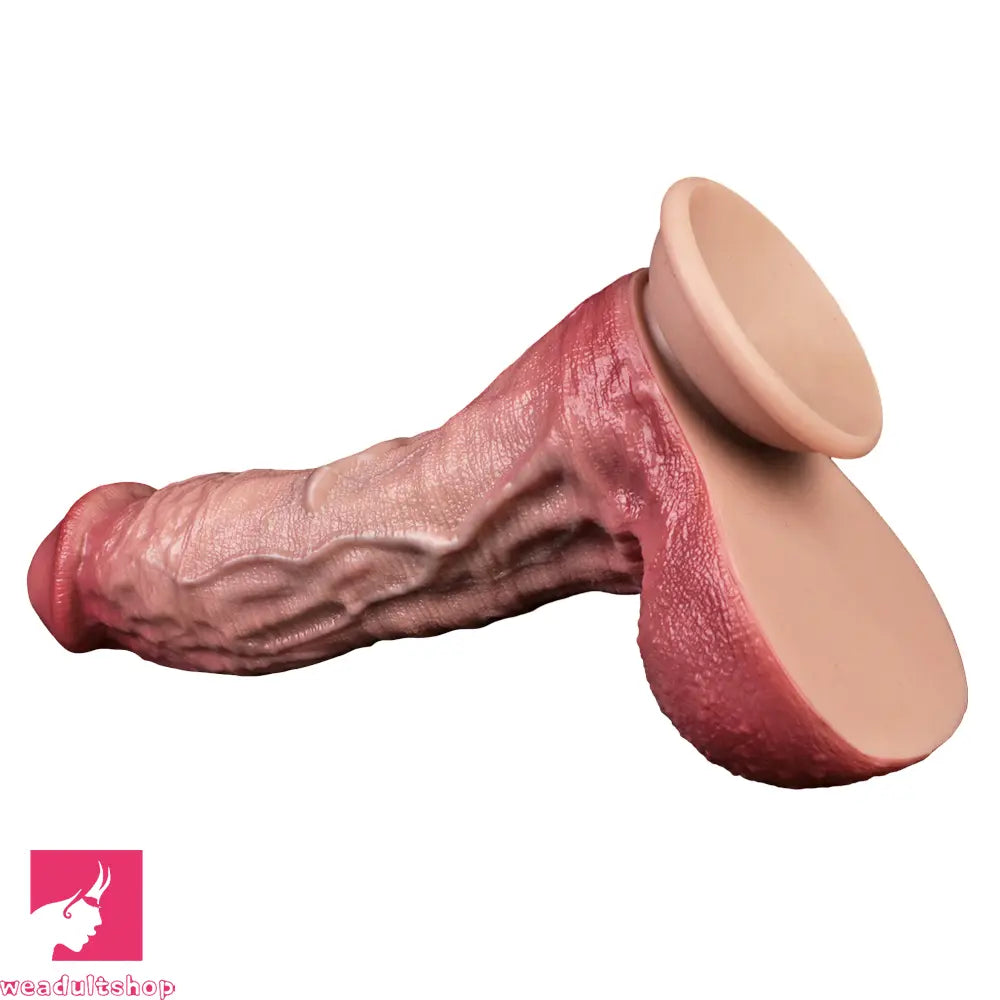 9.65in Double-layer Liquid Silicone Skin-like Soft Dildo For Couples Sex