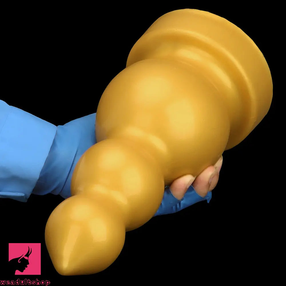 4.13in 5.91in 8.27in 10.63in Golden Soft Gourd-shaped 3-beads Dildo