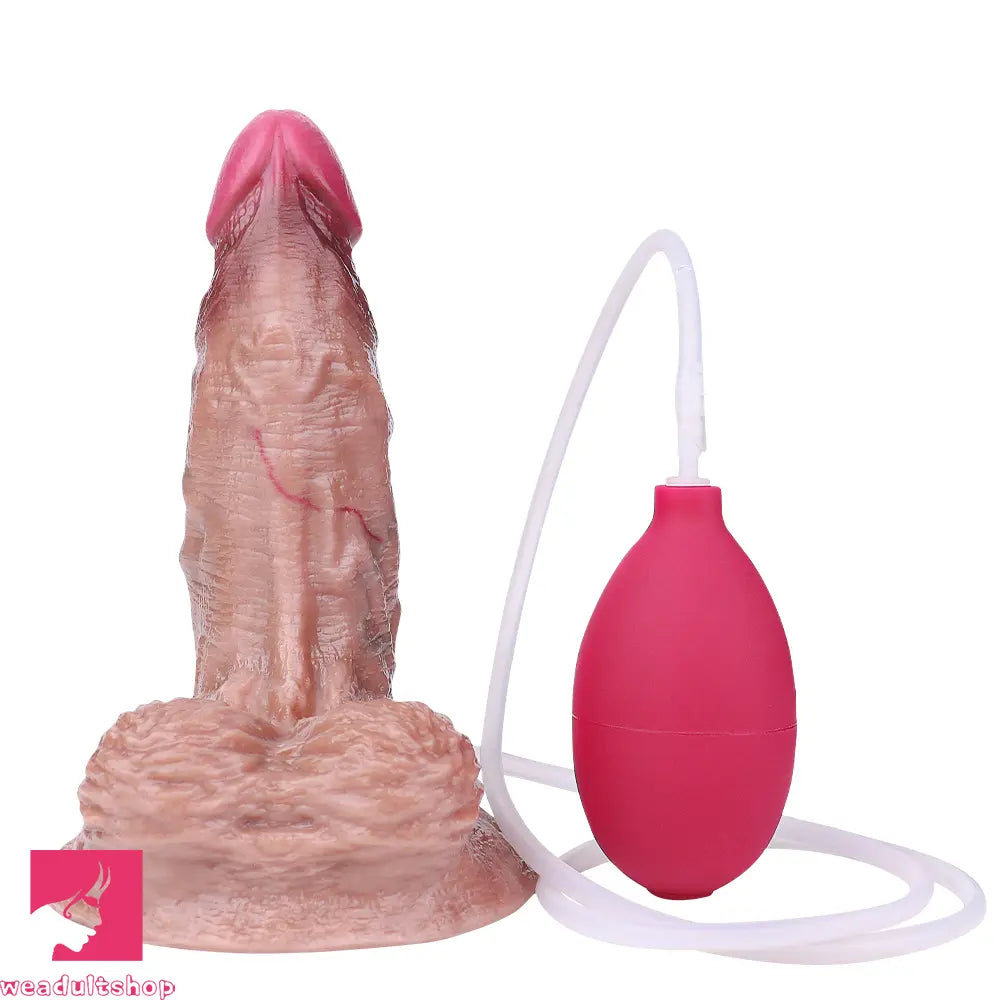 6.37in Double Density Silicone Soft Ejaculating Female Skin Feel Dildo