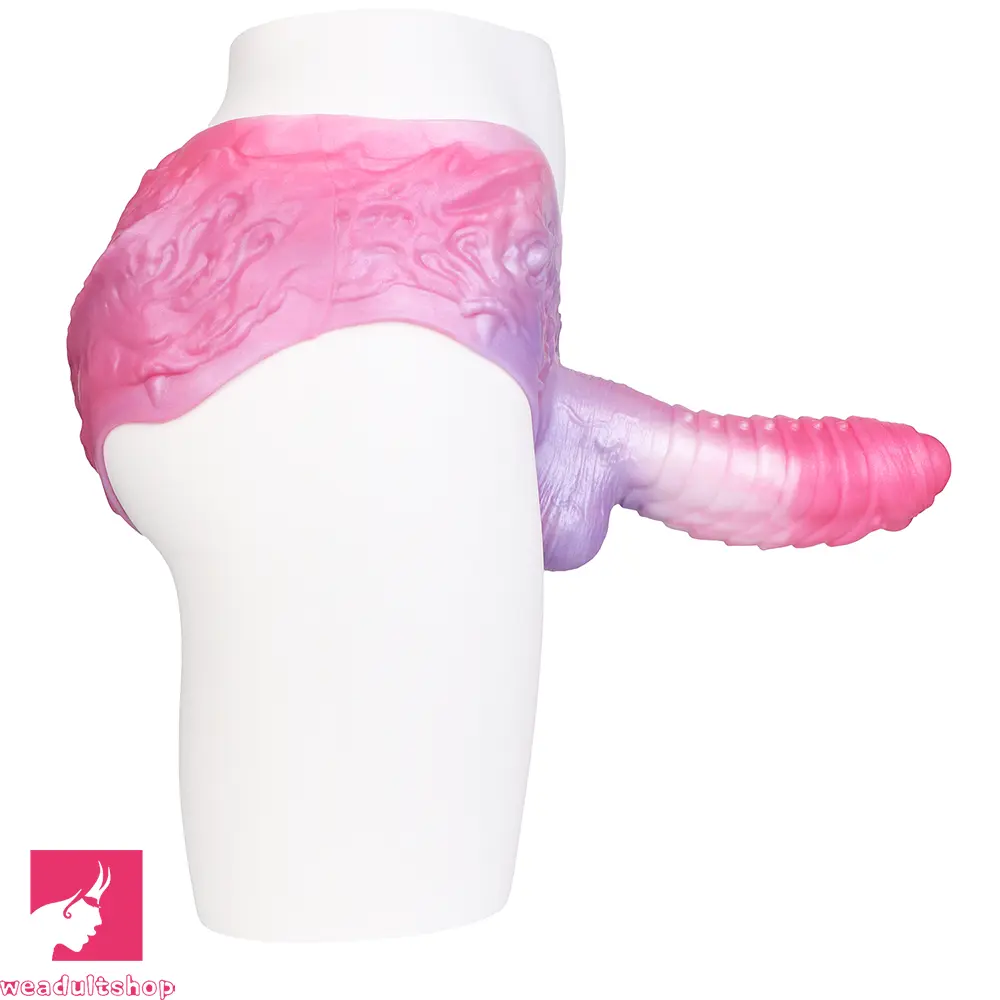 9.05in Hollow Spiked Uncut Strap on Dildo Silicone Dildo For Anus Cock