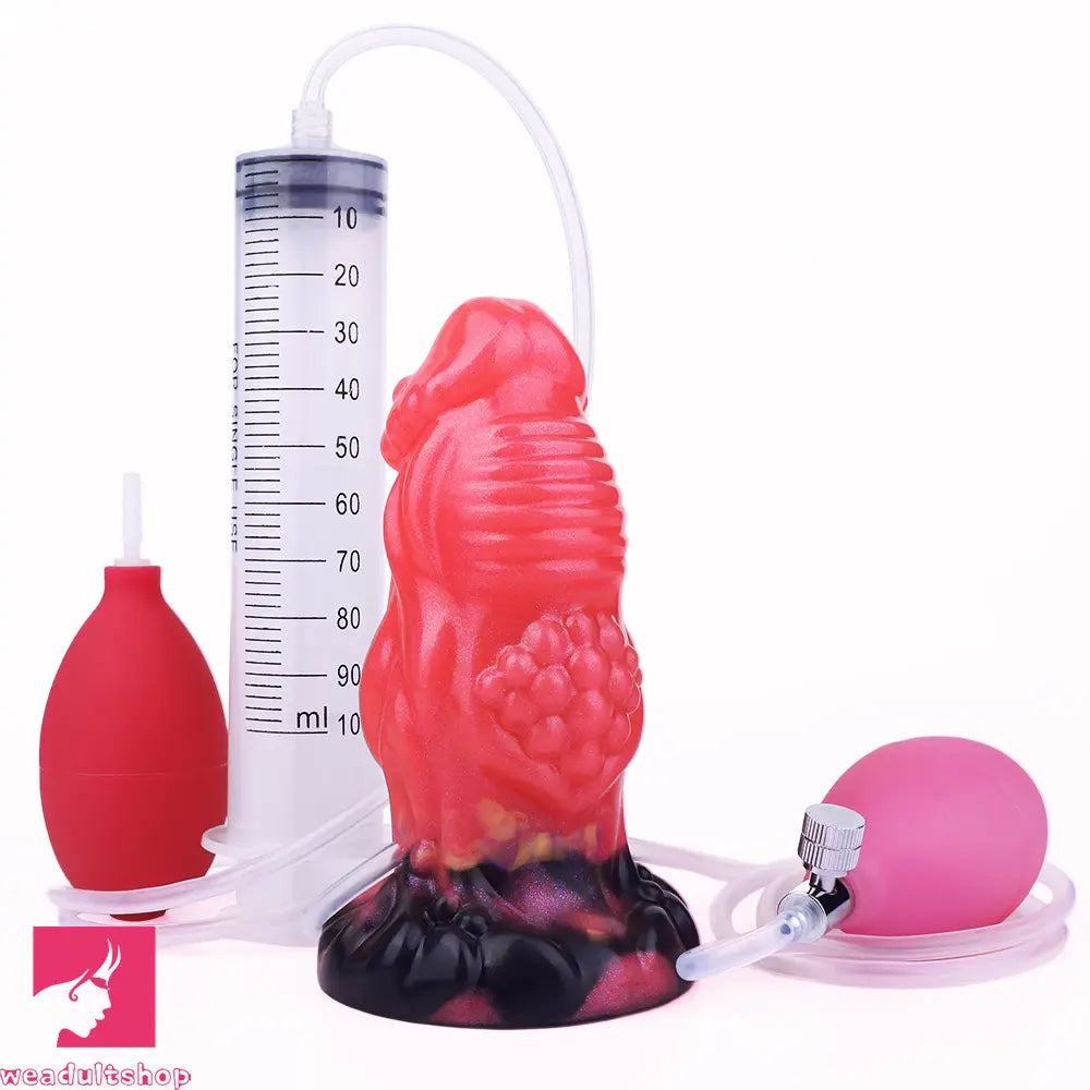 5.51in Fantasy Odd Silicone Soft Inflatable Spraying Water Dildo For Anus