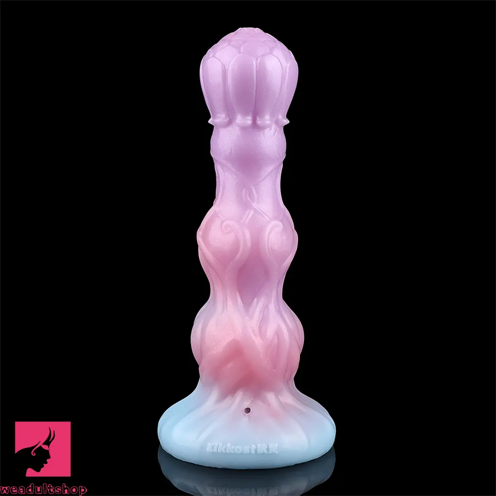 8.11in Inflatable Silicone Soft Dildo Squeeze Water Female Male Cock Toy