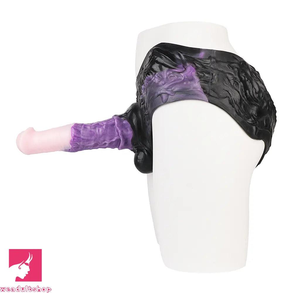 10.35in Silicone Strap-on Wearable Dildo Panty Horse Animal Hollow Cock Toy