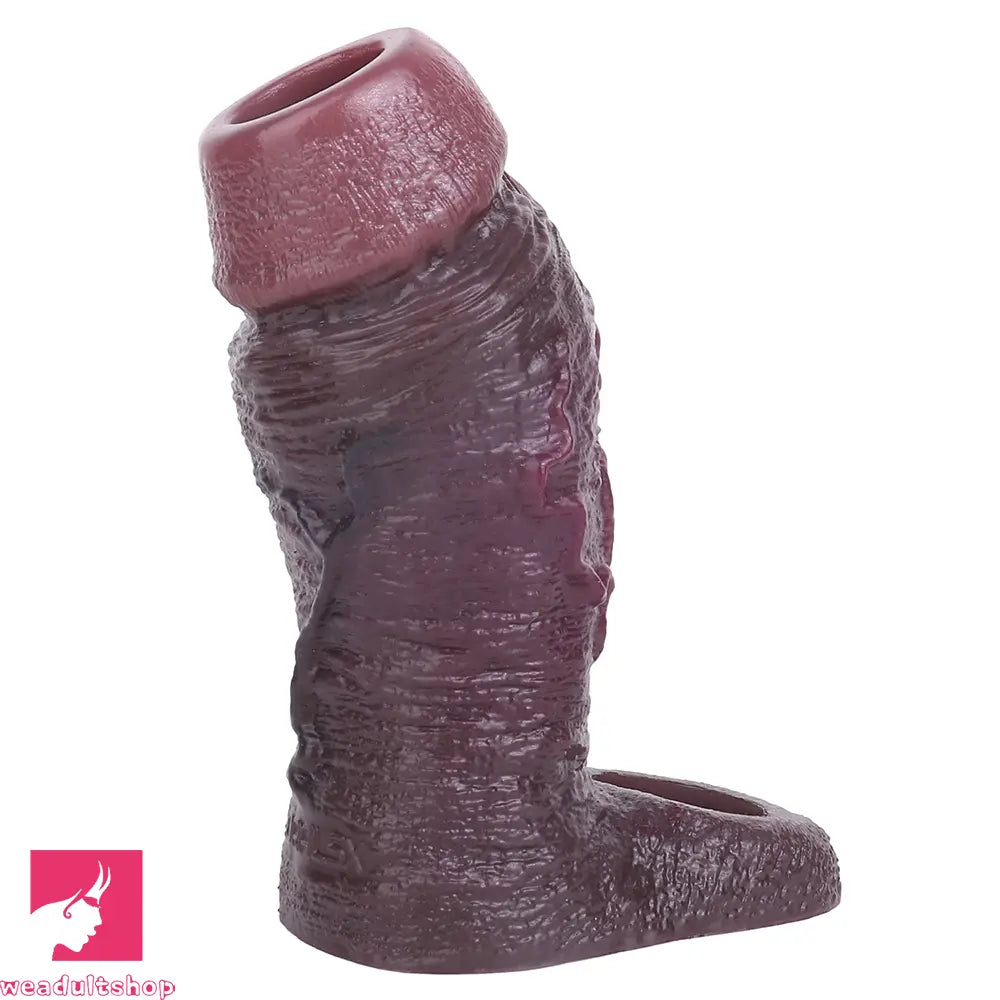 4.09in 4.64in 5.51in Lifelike Cock Soft Silicone Flexible Real Dildo Sleeve