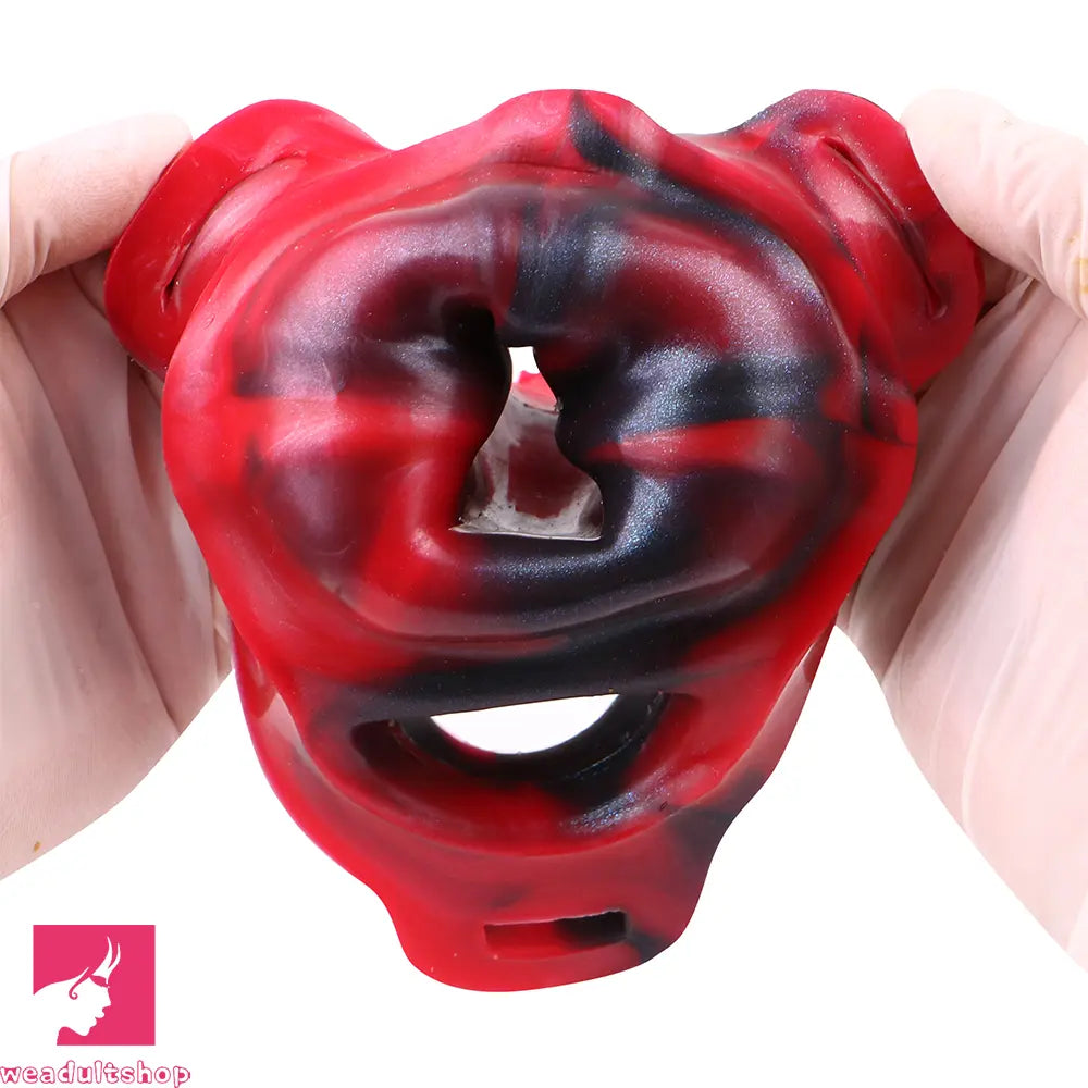 5.62in Hollow Dildo Built-in Keel Vibration Remote Strapon Animal Penis Sleeve