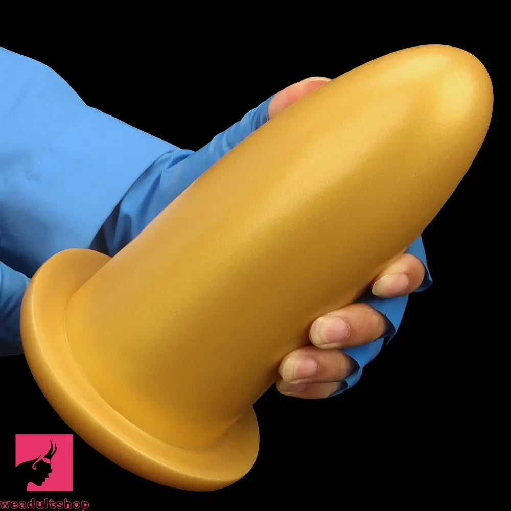 4.72in 5.7in 7.08in 8.26in Gold Silicone Soft Thick Missile Design Dildo Toy