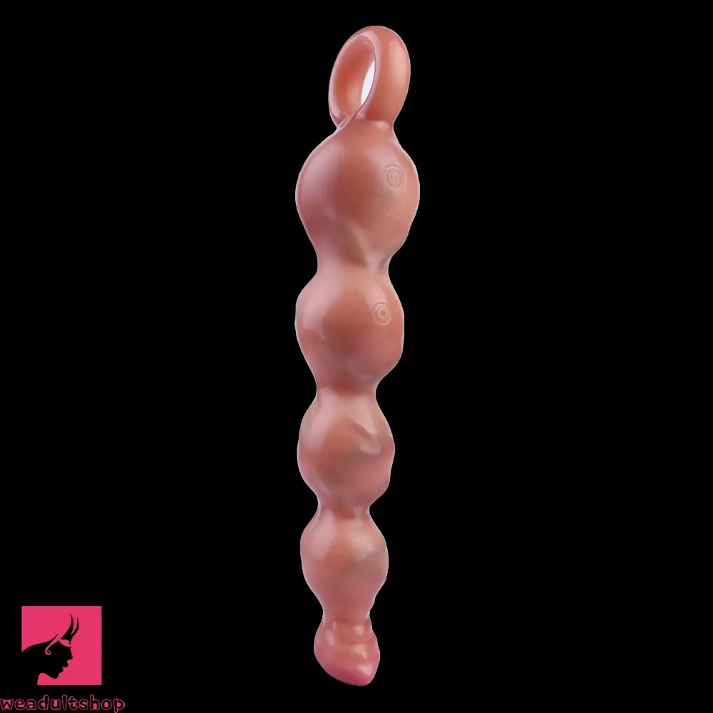 10.2in Big Vibrating Silicone Soft Pulling Beads Horse Dildo With 3 Motors