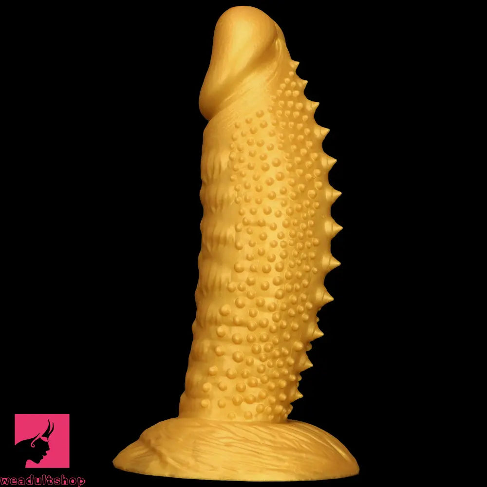 .48in 9.05in 10.62in 12.59in 14.17in Golden Soft Wolf-tooth Spiked Dildo