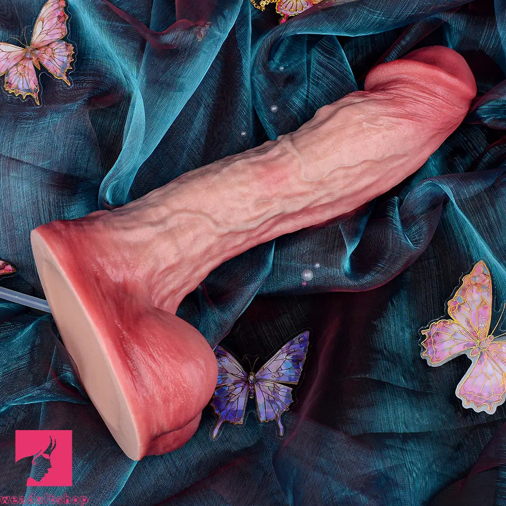 9.02in Realistic Soft Texture Dual Density Silicone Ejaculating Dildo