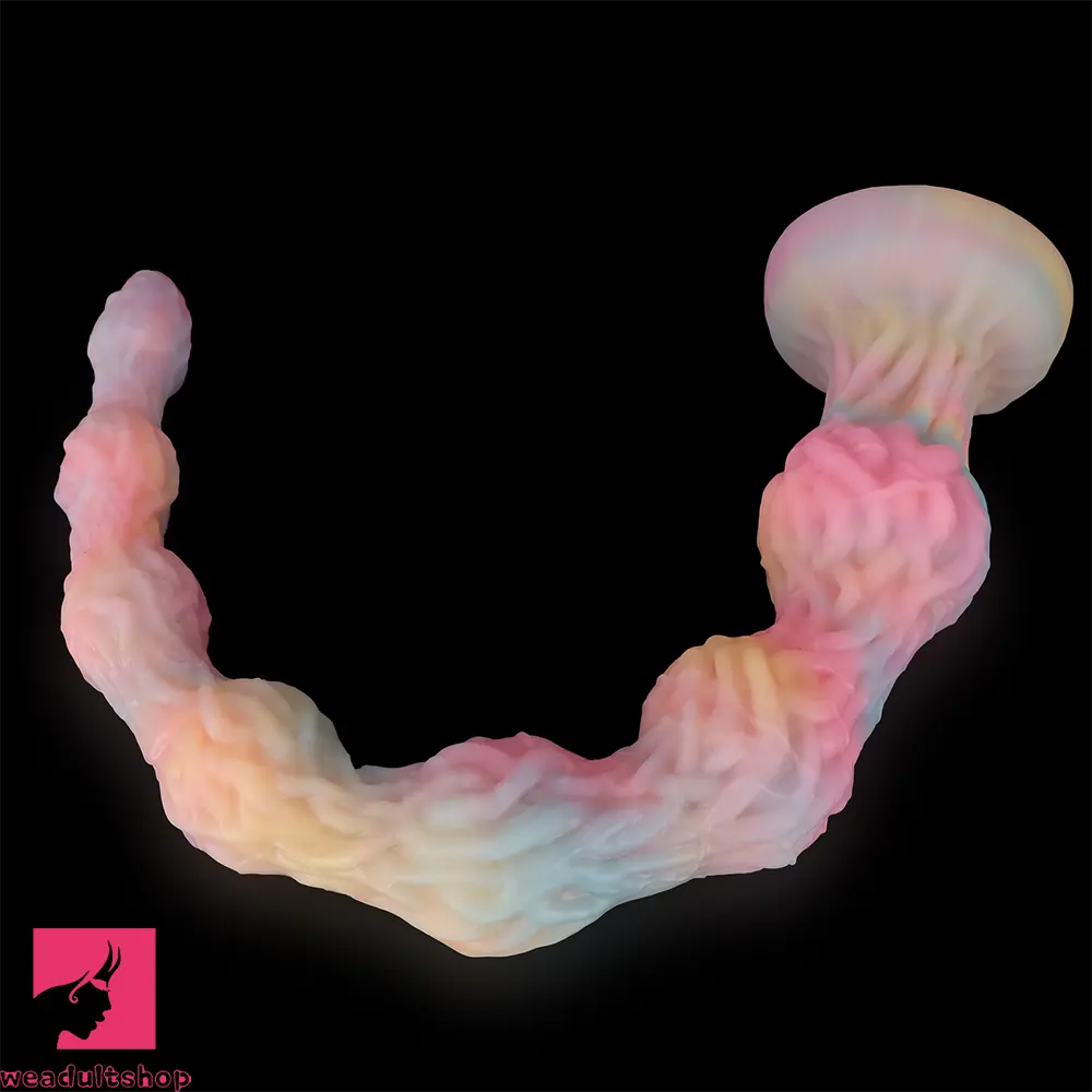 17.32in 21.25in 25.19in Luminous Pull Beads Silicone Dildo Butt Plug Rare Cock