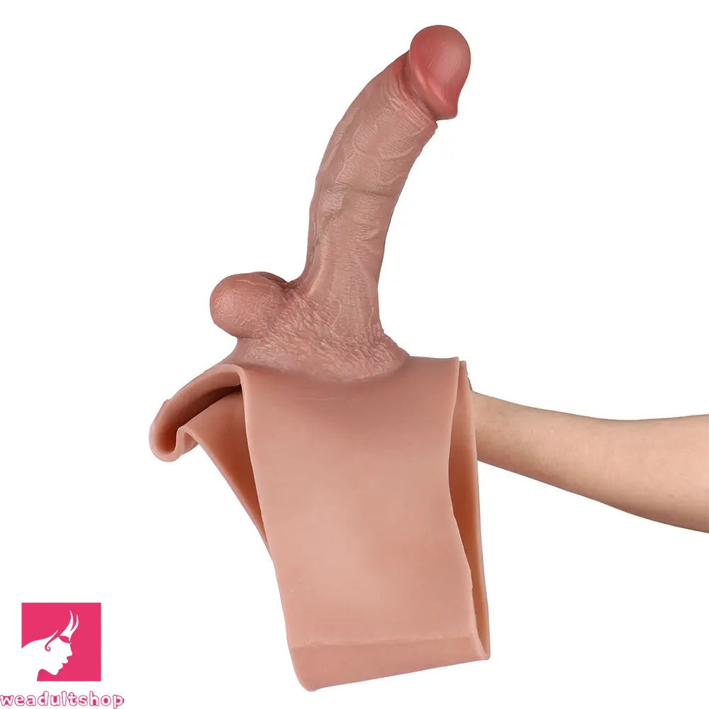8.07in Hollow Penis Dildo Sleeve Silicone Soft Pants For Thicken Supplies