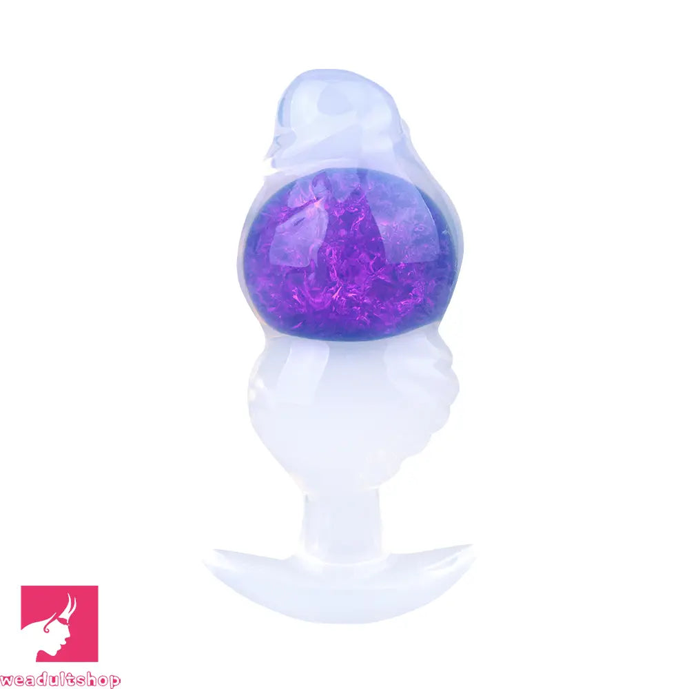5.63in Luminous Silicone Anal Beads Dildo Anal Cock Toy With Anchor