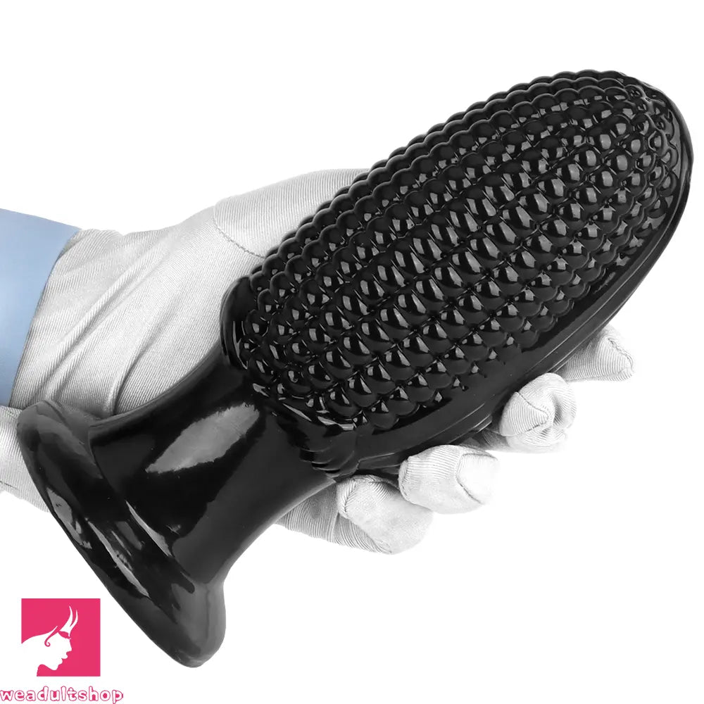 5.9in 6.7in 8.07in Black PVC Thread Granules Corn Dildo For Anal Cock