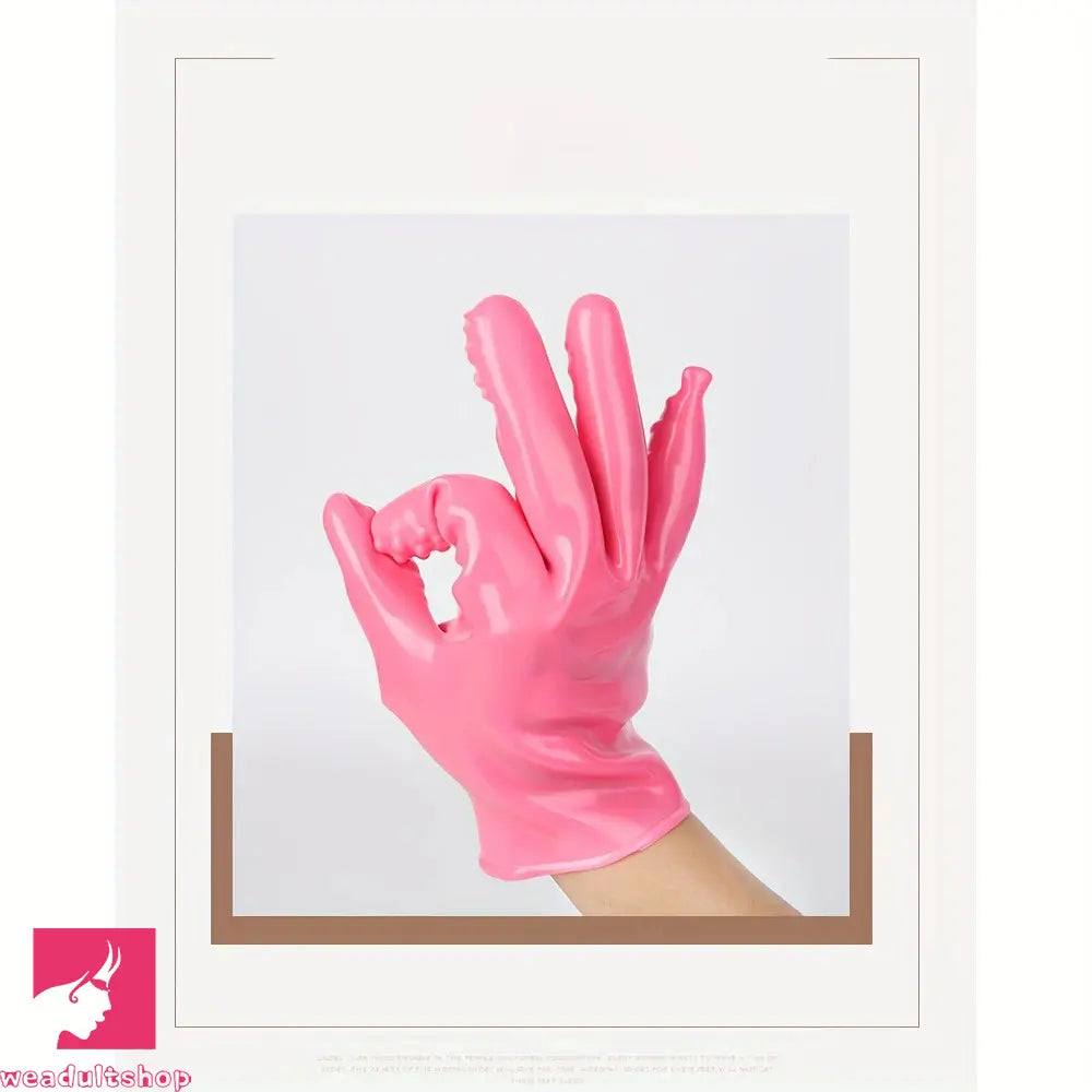 8.3in Finger Spiked Dildo Glove For Manual Massage Stimulating Clit Toy