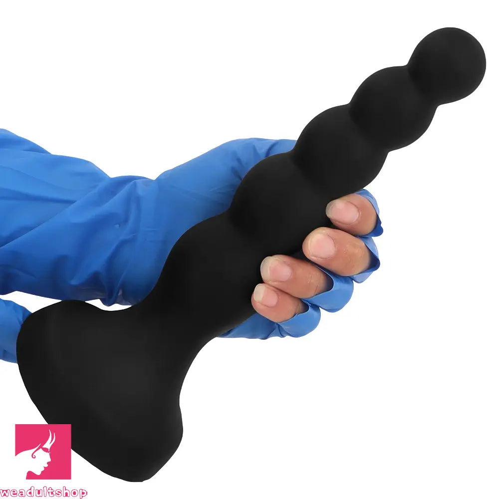 6.69in 8.66in 10.23in Black Silicone Soft Large Anal Plug Cock Dildo