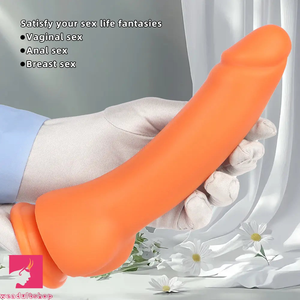 9.44in Manual Thick Upturned Silicone Soft Big Dildo For Anal Vaginal Cock