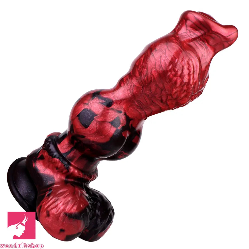 9.25in Knotted Dog Silicone Monster Creature Dildo Couple Foreplay Cock