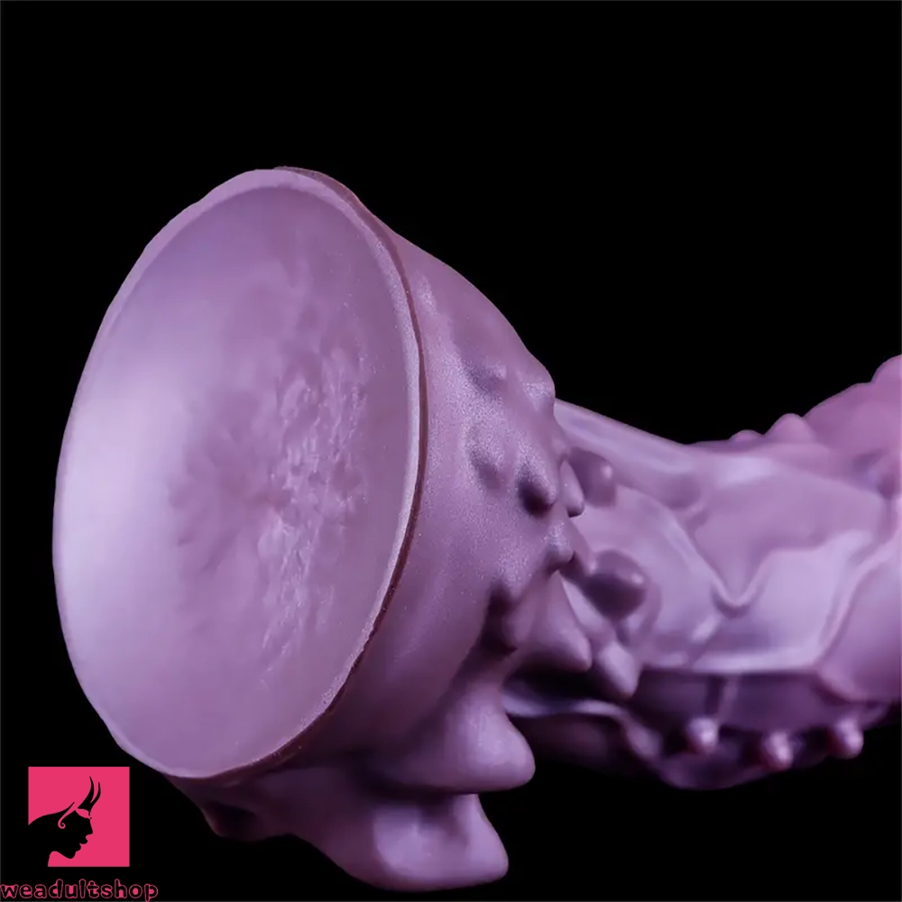 6.49in 7.67in 8.85in Purple Monster Big Flexible Barbed Alien Odd Dildo
