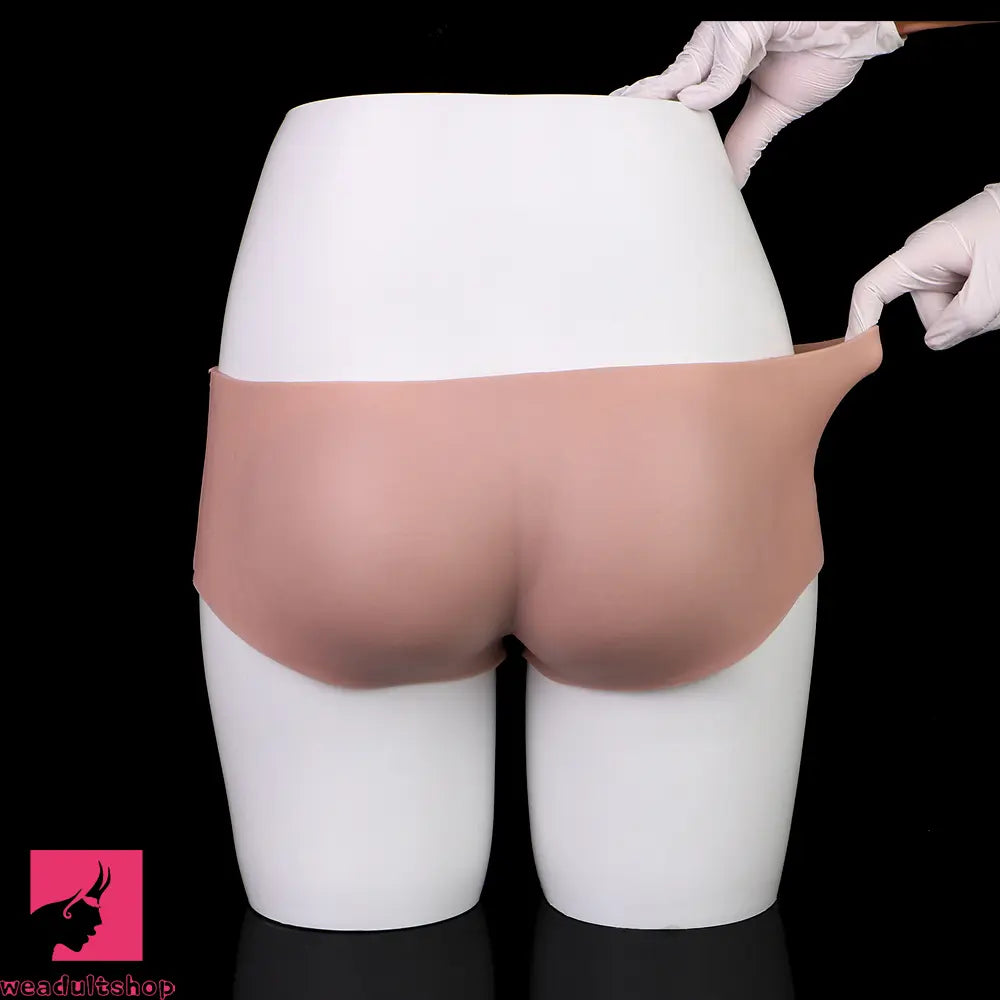 7.55in Wearable Silicone Uncut Dildo Pants Real Skin Hollow Penis Sleeve