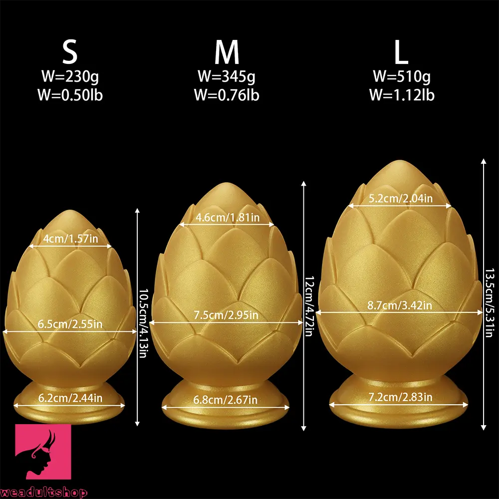 4.13in 4.72in 5.31in Flower Small Thick Butt Plug Dildo For Couples' Sex Toy