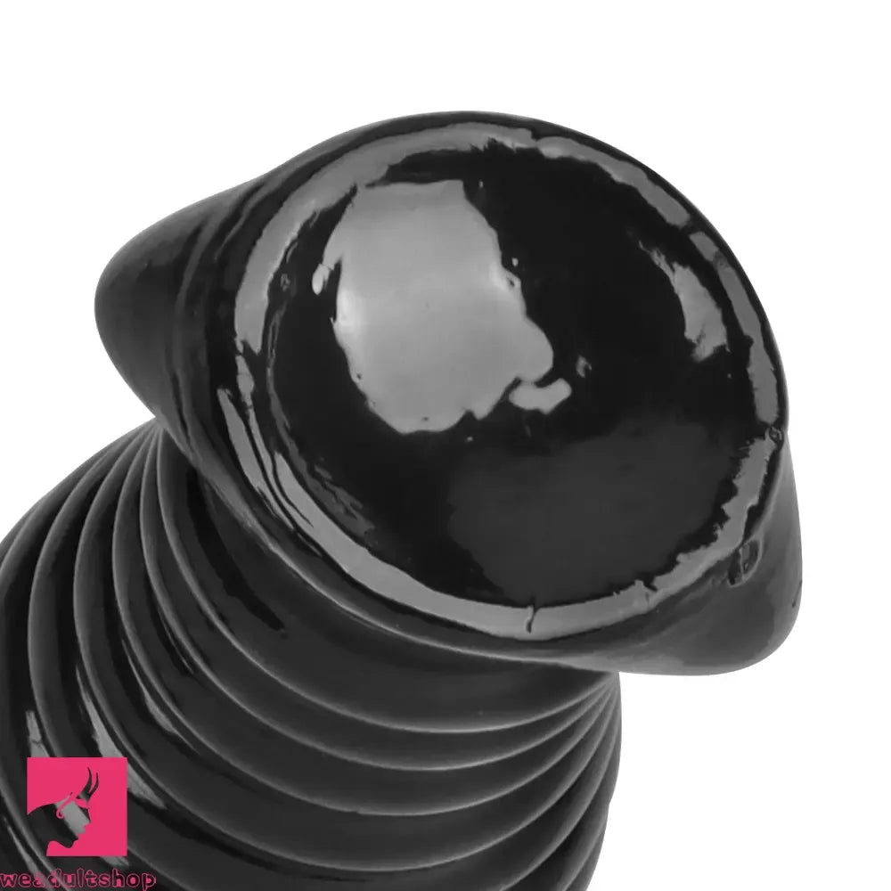 5.11in 7.08in 9.05in Dragon Egg Thread PVC Black Toy Big Butt Plug Dildo