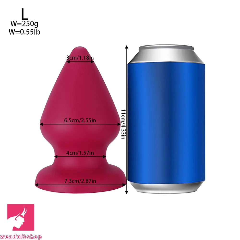 2.87in 3.66in 4.33in 5.51in 6.29in 7.28in Conical Round Pointed Anal Plug Dildo