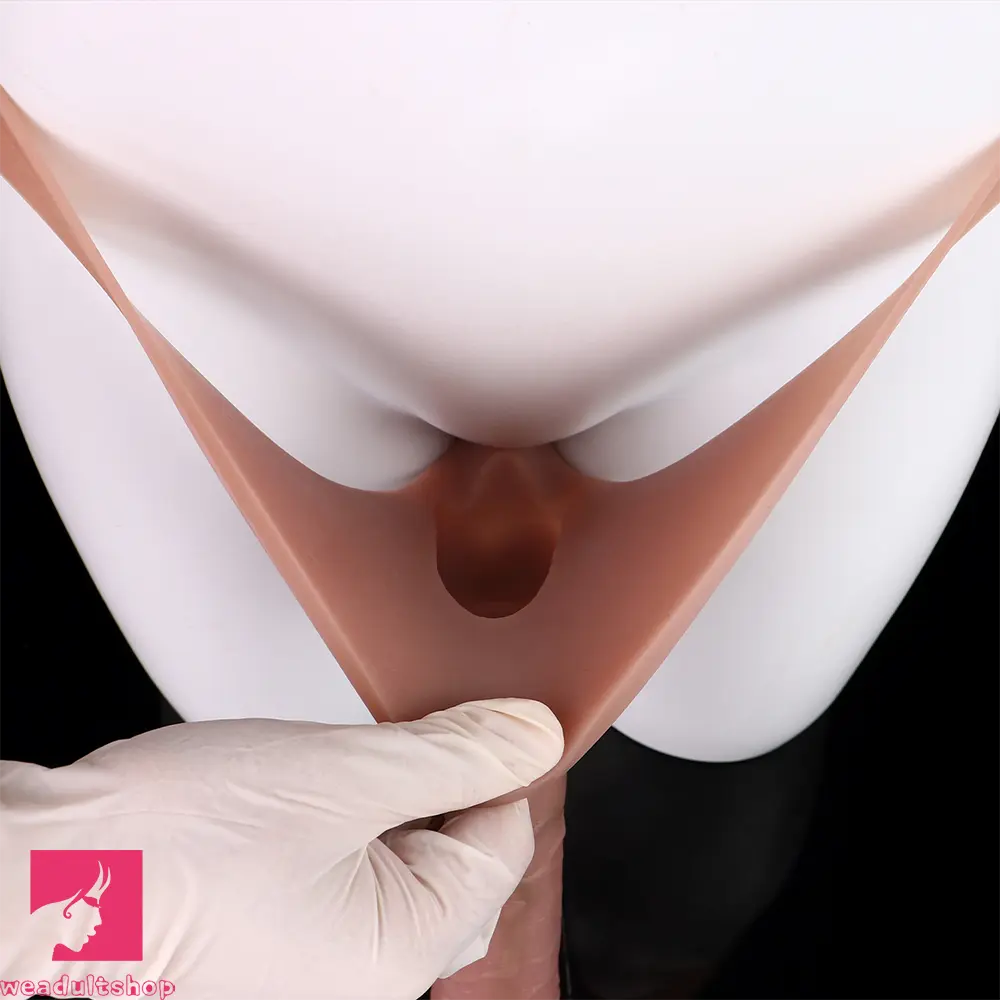 7.48in Wear Hollow Realistic Dildo Pants Silicone Cock Sleeve For Cock